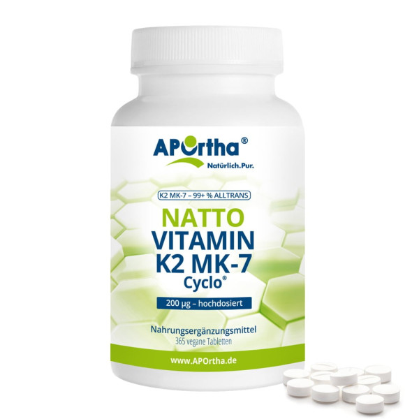 Symbolbild Natto Vitamin K2 MK-7 Cyclo® 200 µg - 365 vegane Tabletten - BIG BOX